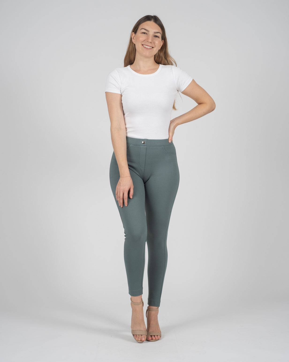 Emma - Jeggings Casuales Cintura Alta con 5 Bolsas en Tela Bodyfirm
