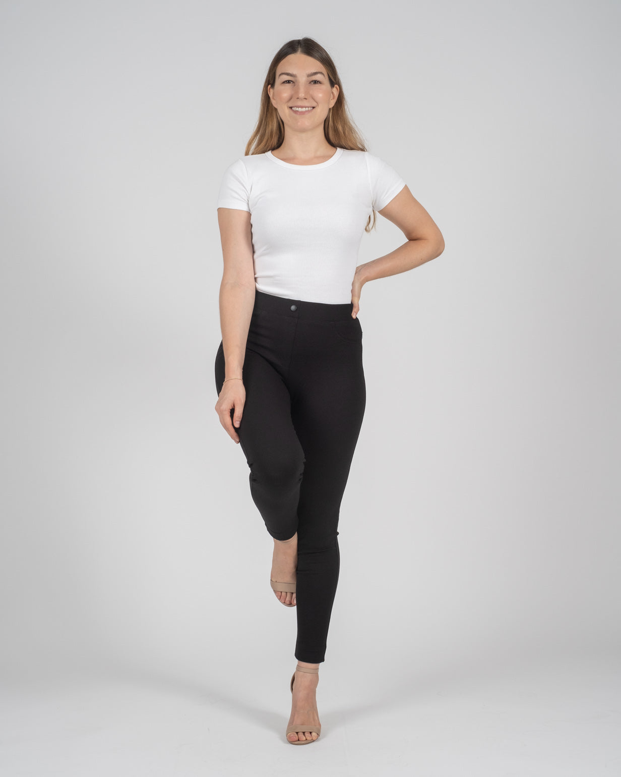 Emma - Jeggings Casuales Cintura Alta con 5 Bolsas en Tela Bodyfirm