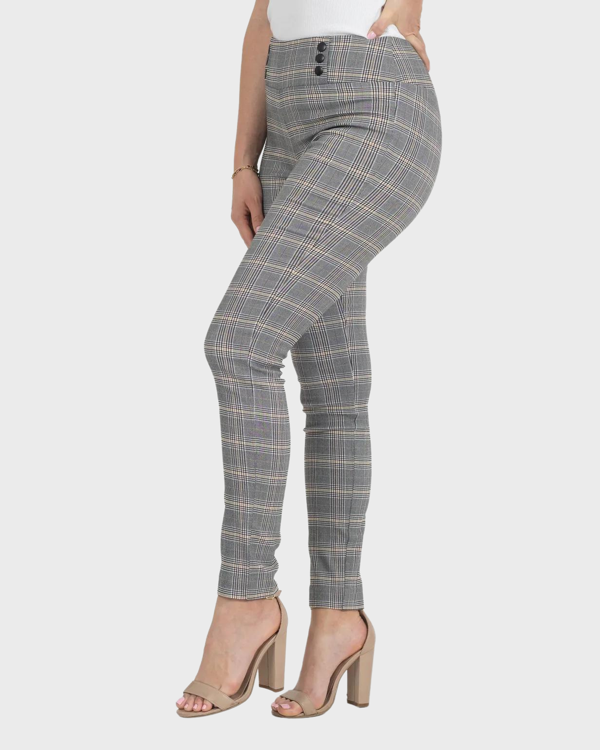 Aria - Leggings Casuales Cintura Alta con 6 Broches en Tela Hi-Flex