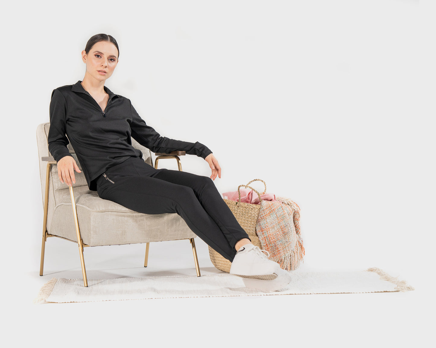 Jolie - Leggings Casuales Cintura Alta con Cierres Frontales en Tela Bodyfirm