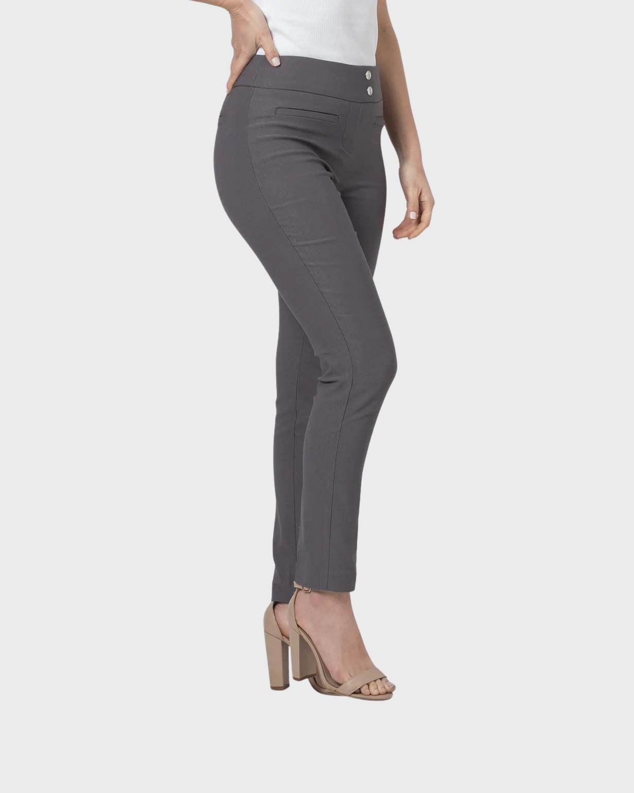 Coco - Leggings Casuales Cintura Media con 2 Broches en Tela Hi-Flex