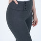 Aria - Leggings Casuales Cintura Alta con 6 Broches en Tela Bodyfirm