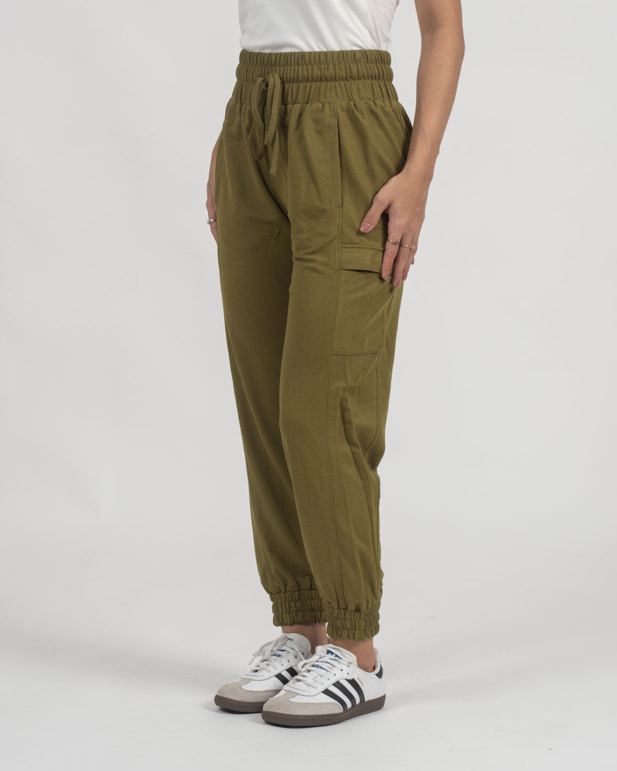 Pantalón Cargo para Mujer Cintura Alta con Bolsillos