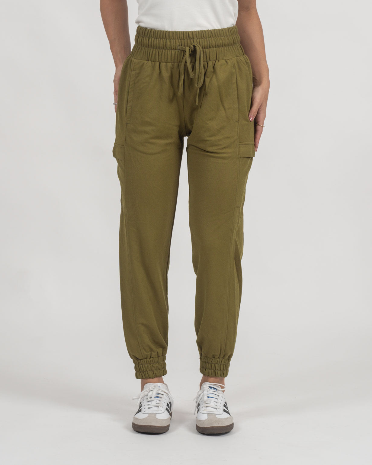 Pantalón Cargo para Mujer Cintura Alta con Bolsillos