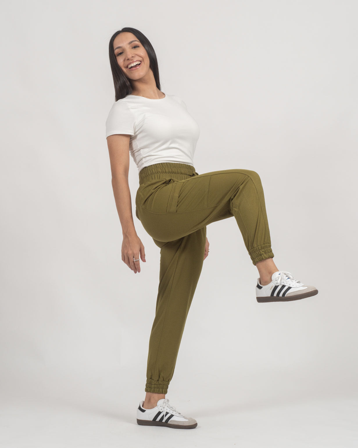 Pantalón Cargo para Mujer Cintura Alta con Bolsillos