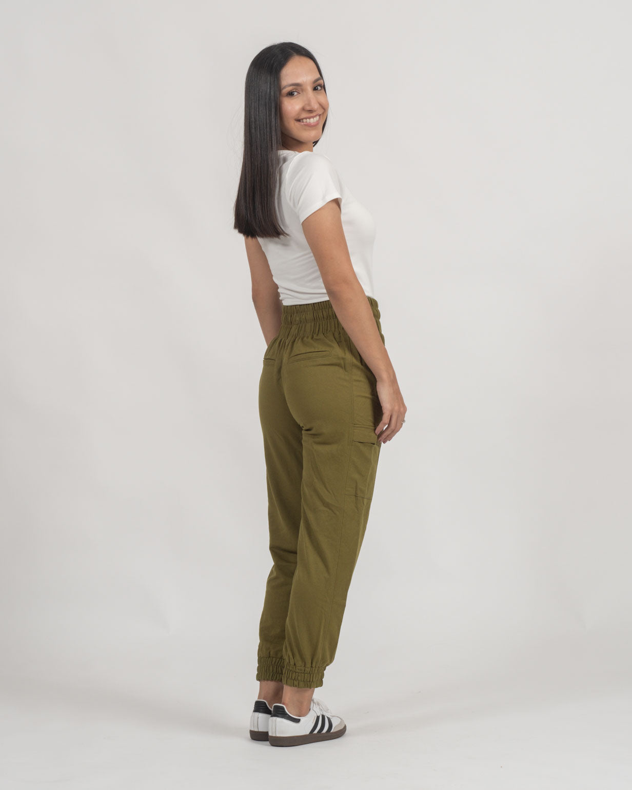 Pantalón Cargo para Mujer Cintura Alta con Bolsillos