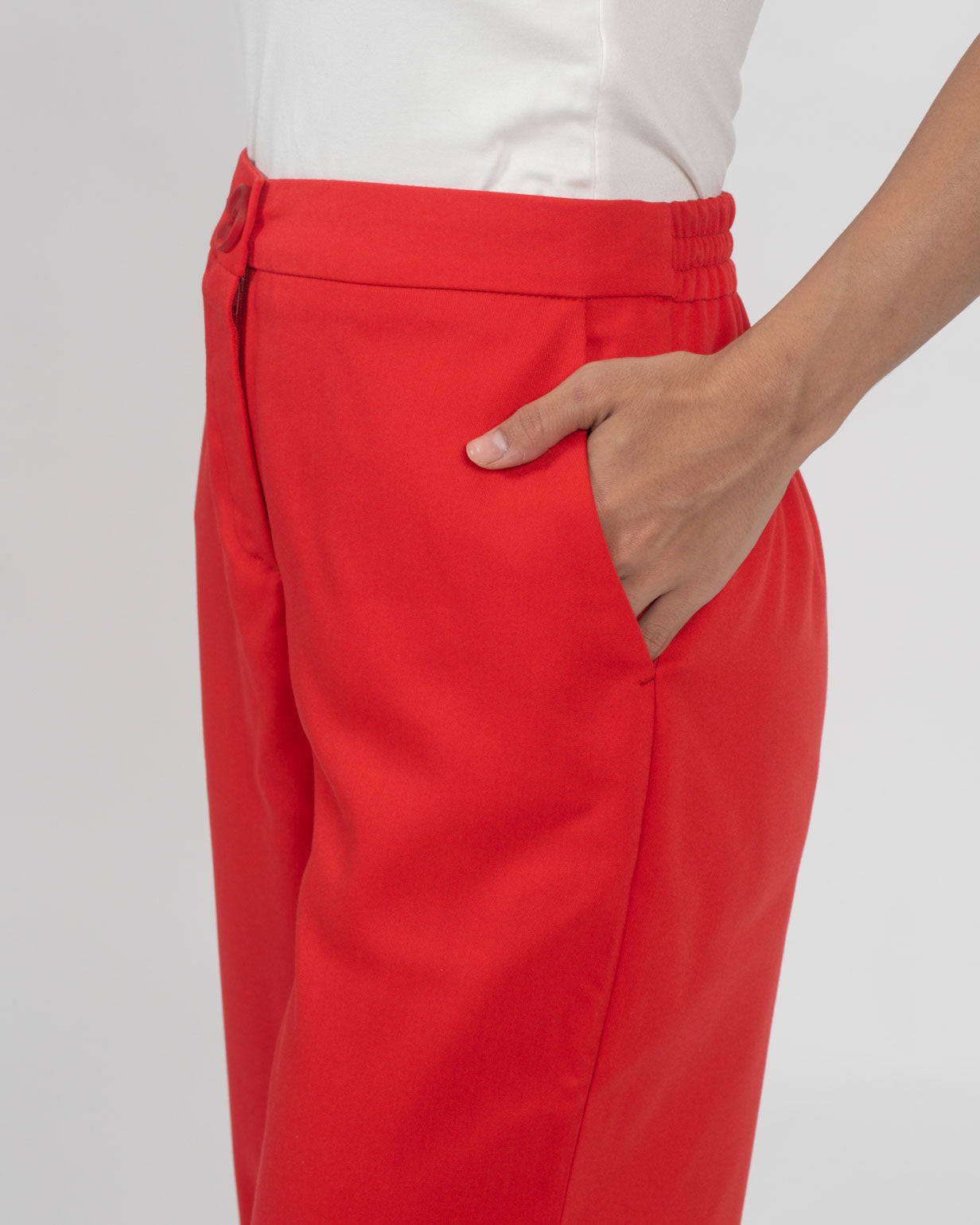 Pantalones anchos de tiro alto con bolsas