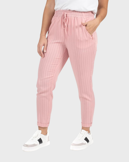 Joggers de Vestir Ligeros para Mujer Cintura Alta con Líneas - Oferta